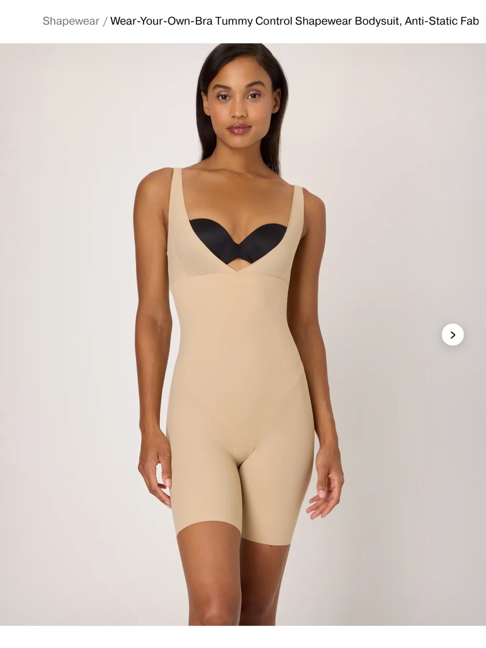 Maiden form Wear-Your-Own-Bra Tummy Control Shapewear Bodysuit, Anti-Static